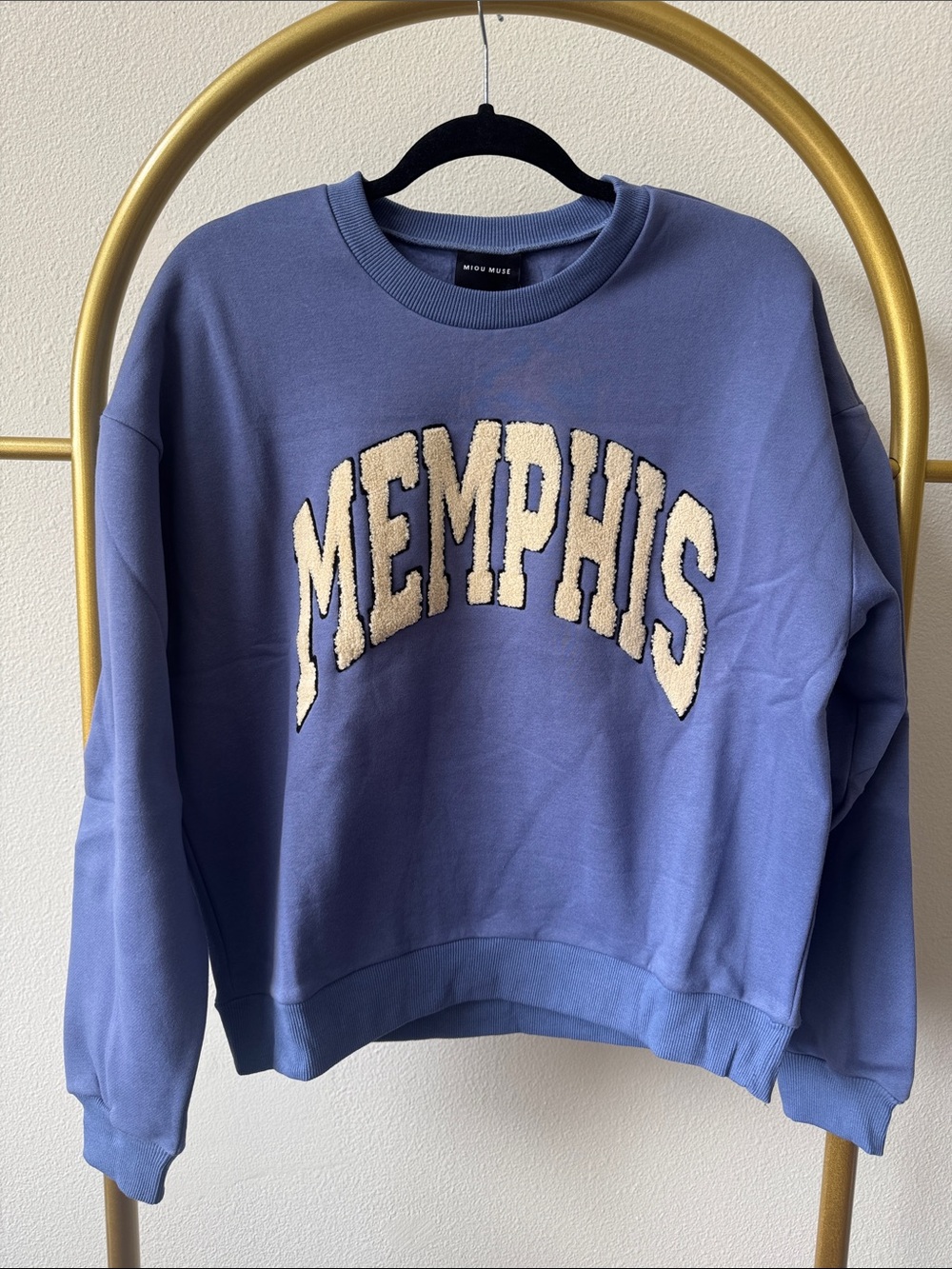 MEMPHIS Chenille Applique Crewneck Sweater